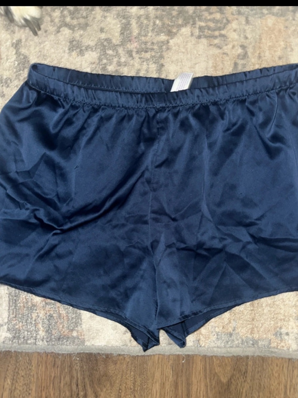 stars above Dark Navy Satin Sleep Shorts